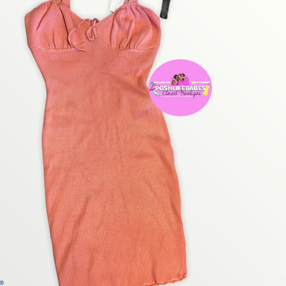 Susy Salmon Ribbed Tank Dress by Almost Famous